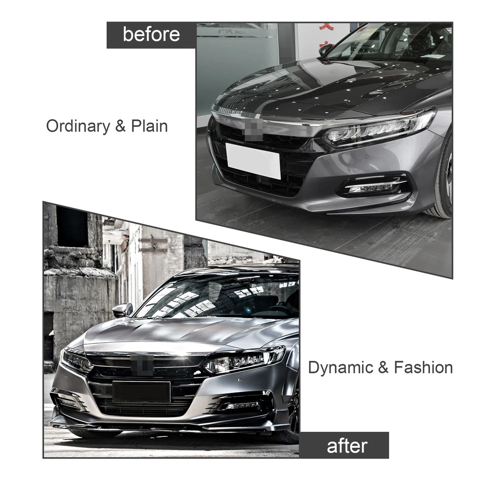 AKASAKA Fit For Honda Accord 2018-2020 Front Fog Light Eyebrow Lamp Cover Trim Foto 2 de 4