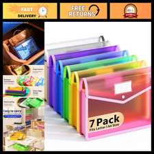 Transparent Expanding File Folder, Plastic Organizer with Snap Closure, 13 Pocke