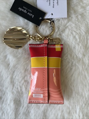 New Kate Spade Snack Time Patent Bag Charm Key Fob Keychain Multi