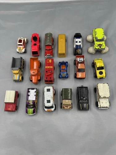 Lot 18 Vintage Matchbox Hot Wheels Majorette Diecast Cars Trucks Mixed 70s–90s