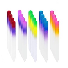 20 Pcs Glass Nail File Bulk with Plastic Sleeve, Crystal Fingernail Files Set...