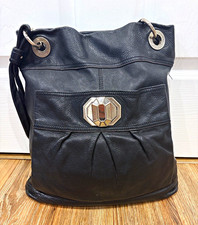 Classic B. Makowsky Black Pebbled Shoulder Ba...
