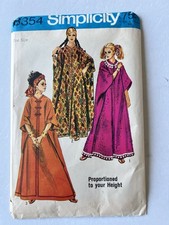 Simplicity 8354 Caftan Sewing Pattern One Size 1970s Vintage Complete Uncut