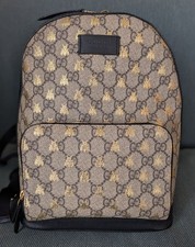 Gucci 427042 GG Supreme Bee Print Backpack Daypack Rucksack Bag Canvas Beige