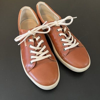 Ecco Soft 7 Womens Leather Sneaker Brown 9 9.5 40
