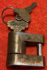vintage fort lock co trailer hitch coupler lock with keys