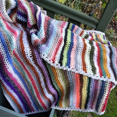 Pr Handgehäkelt Regenbogen Farben Wolle Knie Kamin Teppiche Überwurf Decke 54''x34''