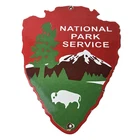 Vintage National Park Sign - 11" Gas Service Station Pump Porcelain Arrow Sign