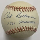 Art Ditmar Signed American League OAL Baseball PSA/DNA Auto Certified AQ41555