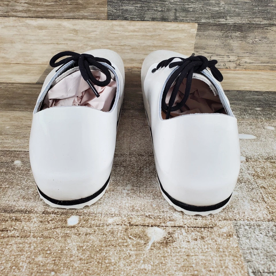 Zapatos Birkenstock Maine para hombre talla 10 charol blanco gamuza punta redonda con cordones Foto 3 de 4