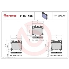 Satz Bremsbeläge Bremsklötze hinten für Toyota Yaris P21 | 23990957