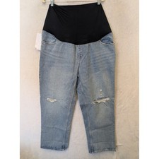 NEW Isabel by Ingrid  Isabel Maternity Jeans Women's 16 Blue Straight Cropped