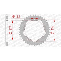 Afam Kettenrad Stahl #520 Pcd 39 ZäHne (FüR: Ducati Biposto 748 H3 97-03 )