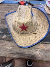 Western Straw Vintage Children's Costume Cowboy/Cowgirl Sheriff Hat with Star
