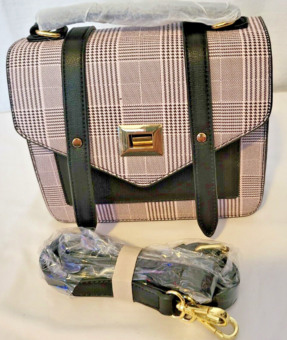 Purse Unbranded Cross Body Medium Size Bag Pink/Black