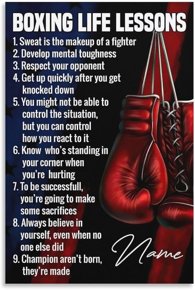 Boxing Poster Sports Quote Gift Motivational Art Poster And Wall Art Picture