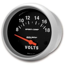 Auto Meter 3592 Sport-Comp Electric Voltmeter Gauge Regular 2.625 in.
