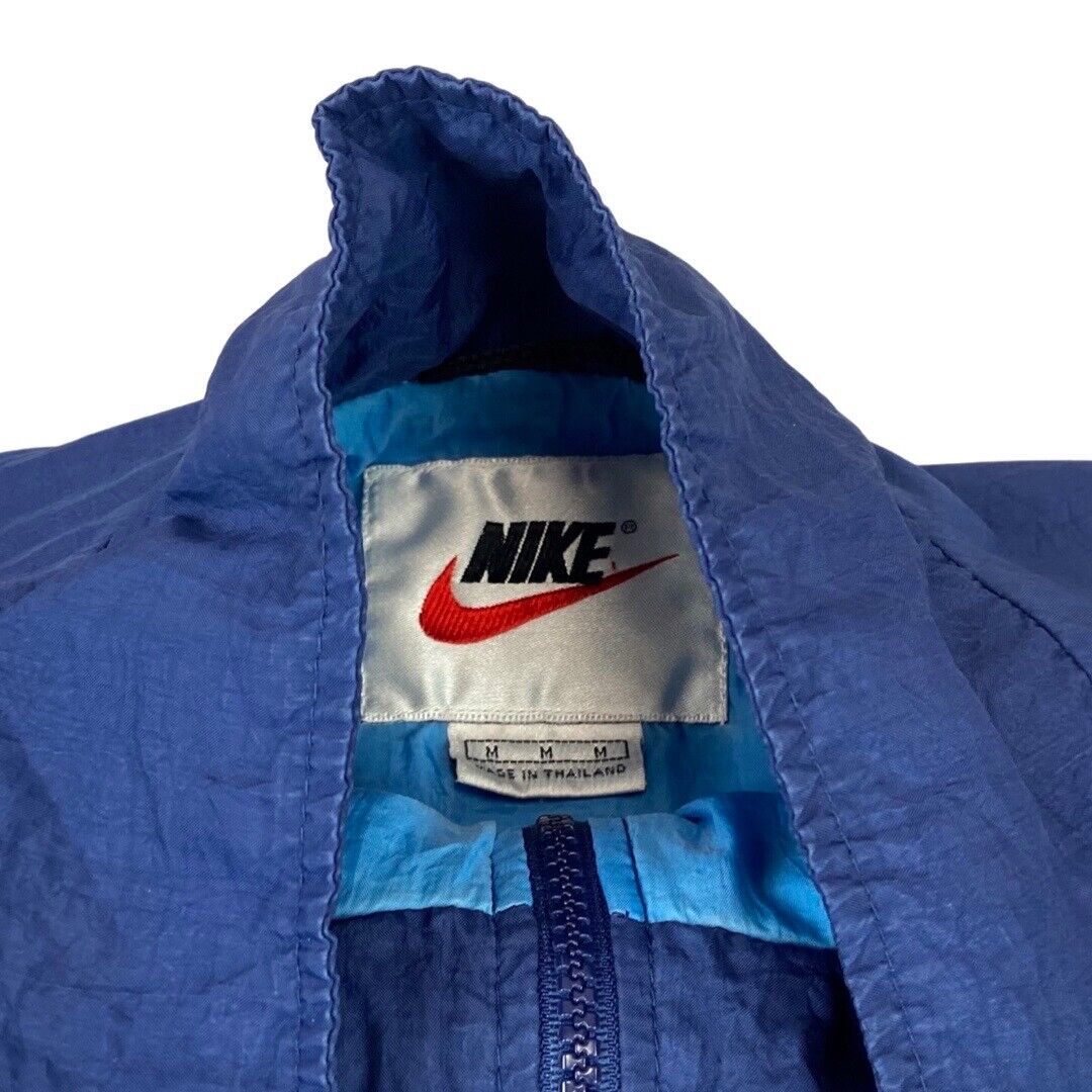 Vintage 90s Navy & Baby Blue Nike Zip-Up Spell-Out Jacket Vintage 90s Navy & Baby Blue Nike Zip-Up Spell-Out Jacket