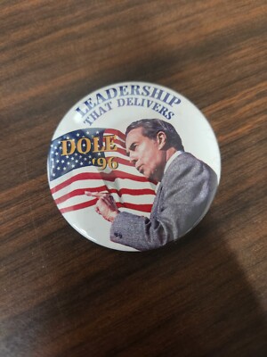Vintage Bob Dole Republican Presidential Senator Campaign Pin Button