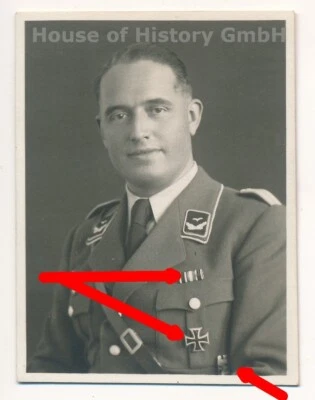138281: Portraitfoto, LW, Leutnant, Orden, Eisernes Kreuz 1, Schlesischer Adler - Bild 1 von 2