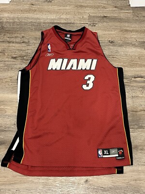 稀少 NBA Reebok ユニフォーム HEAT ウェイド Wade 2XL Dwyane Wade Reebok Jersey Miami Heat Red Sewn Authentic Vintage