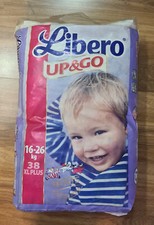 Vintage 2003 LIBERO UP GO diapers 38 XL plus nappies 16-26 Kgs NEW jumbo pack