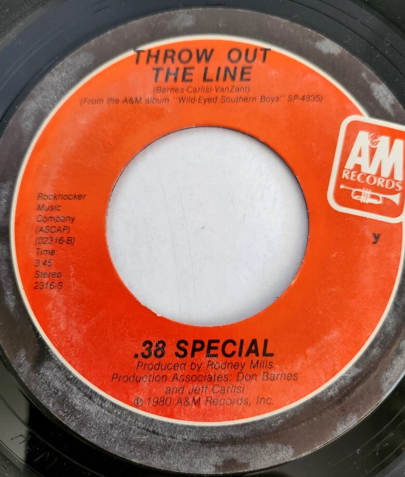 .38 Special ~ Hold On Loosely/Throw Out the Line A&M Records 45 RPM 7" Vinyl Foto 2 de 4