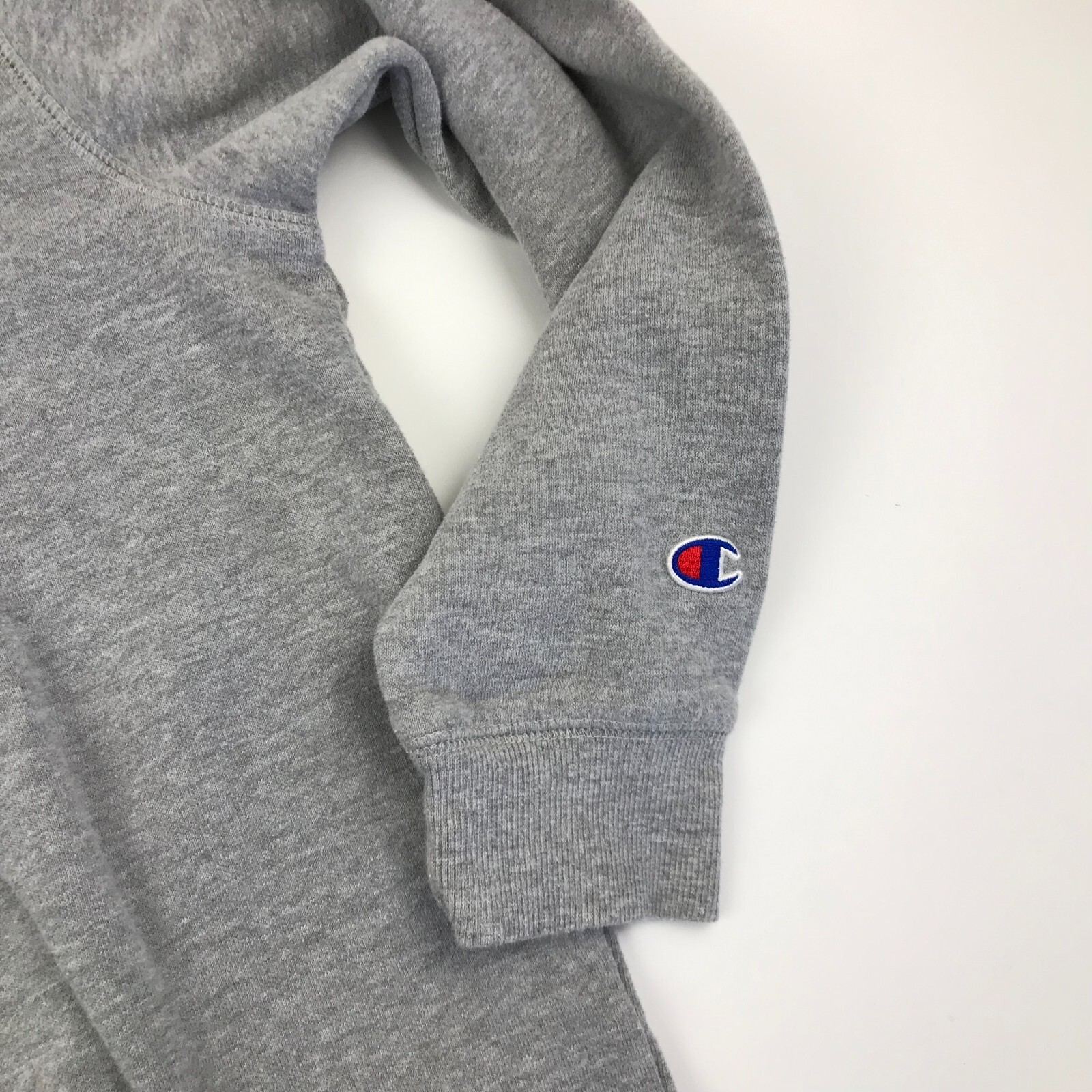 Champion Sweater Youth Size Large L Gray Blue Pullover Long Sleeve Embroidered image 3