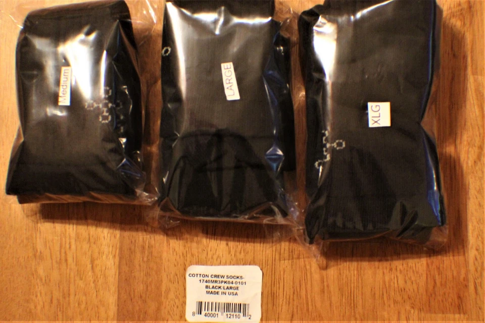 Tommie Copper Copper-Infused Cotton Crew Comp Men's Black Socks M-XL (TC-15) - Image 2 of 2