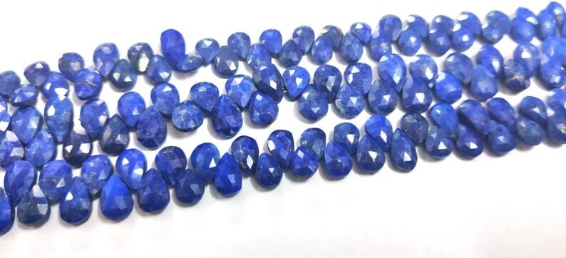 Briolettes de piedras preciosas de lapislázuli azul natural AAA lapislázuli de calidad fina Foto 3 de 3