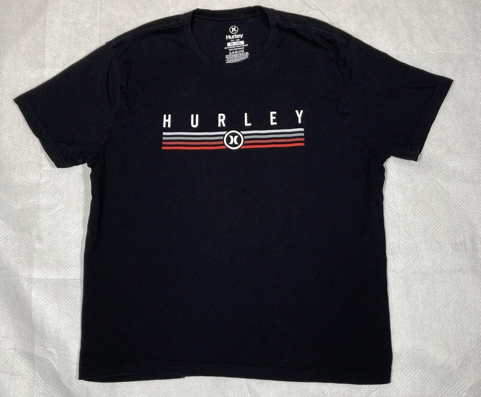 Hurley Tee Shirt Mens XL Black 100% Cotton Graphic Motorcross Skating Sports