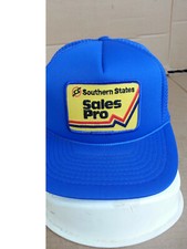 Vintage SOUTHERN STATES SALES PRO BLUE MESH SNAPBACK TRUCKERS CAP MINTY 