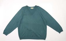 Country Casuals Mens Blue V-Neck Acrylic Blend Jumper Size XL
