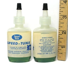 1960s Vintage Speed Tech Motor Bearings Cleaner Lubricates Tune Up USA 3/8oz. Bk