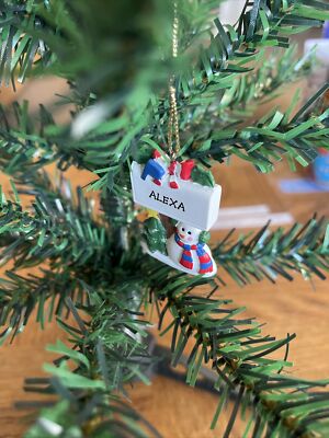 Kurt Adler Snowman Christmas Tree Name Ornament Alexa