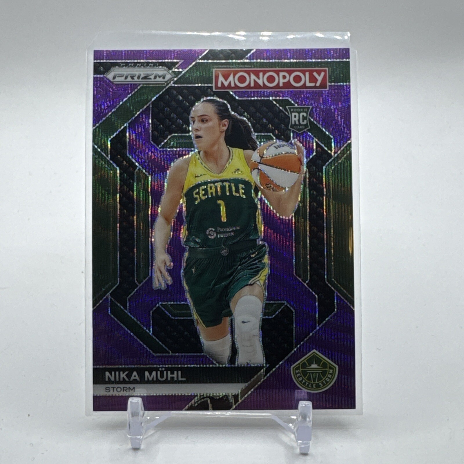 2024 PANINI PRIZM WNBA MONOPOLY NIKA MUHL #WNBA26 PURPLE PRIZM ROOKIE RC STORM