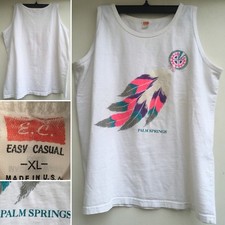 Palm Springs Souvenir Tank Top Neon Graphics EC Easy Casual Made In USA XL