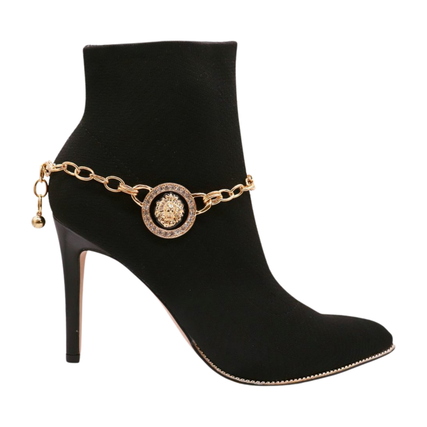 Women Gold Metal Chain Boot Bracelet Shoe Lion Coin Charms Travel Trip Accessory
