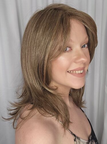 Peluca Bob emplumada de TRESSALLURE ¡Cualquier color! Heat Friendly! Top Mono + Encaje NUEVO - Imagen 2 de 44