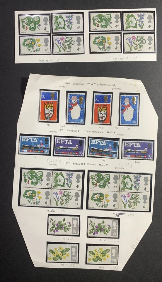 Great Britain 1960-1980 SETS LOT w/VARIANTS (Phosphor/Gutters etc.) SEE IMAGES - Image 2 of 4