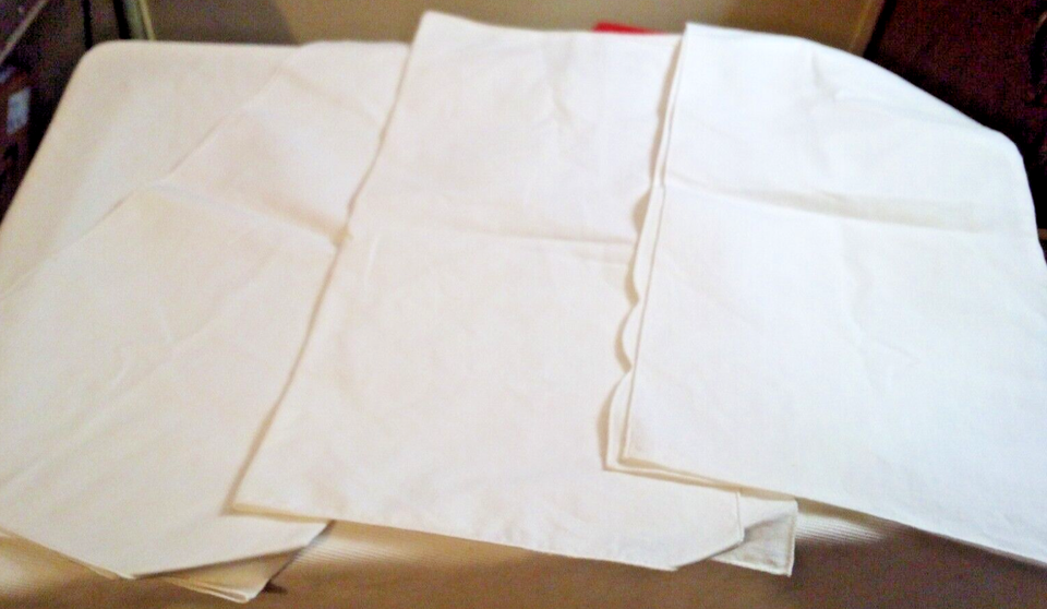 5 Lot Linen Embroidered Napkins Red Cardinal Flower Handkerchief 3