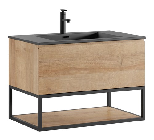 Mobile da bagno Firenze 80 cm - Badplaats - Rovere - Mobile con lavabo