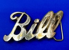 Custom Name Bill Cursive Lettering Vintage Solid Brass Belt Buckle - Taiwan