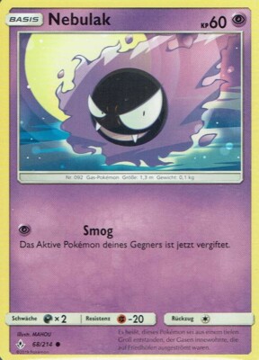   Pokemon Card SM10 Base Nebulak 68/214 Forces in Harmony German