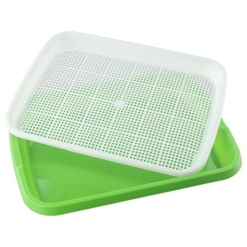 New Sprout Tray With Grid Soil-Hydroponic Bean Sprout Plate With Cover - Foto 6 di 24