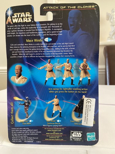 Star Wars Attack of the Clones Final Battle Jango Fett + Mace Windu Figures NIB - Picture 4 of 6