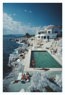 Eden-Roc Pool 1976 original Slim Aarons C Druck Archiv gestempelt 30x40  Zoll