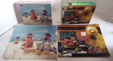 2 Vintage MB 1985 Sesame Street Puzzles 24 Pc Complete Big Bird Ernie Bert Etc.