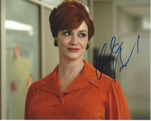 SEXY ACTRESS CHRISTINA HENDRICKS SIGNED MAD MEN 8x10 PHOTO B W/COA JOAN HOLLOWAY