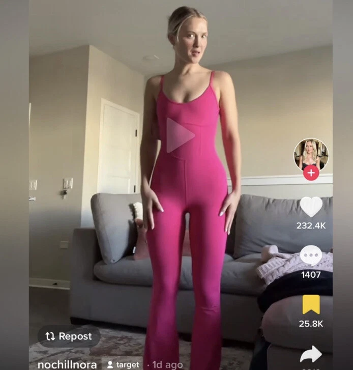 🔖 L JOYLAB Women's Flare Long Bodysuit JoyLab Pink